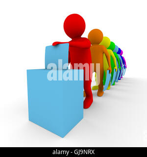 Girare per il voto sul bianco. Isolato immagine 3D Foto Stock