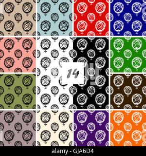 Set di pattern senza soluzione di continuità con i fiori Illustrazione Vettoriale