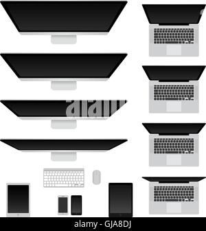 I computer notebook e impostare Illustrazione Vettoriale