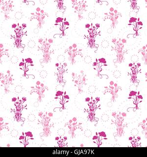 Fiore rosa mazzi seamless sfondo pattern Illustrazione Vettoriale