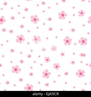 Modello senza cuciture con piccoli fiori di colore rosa Illustrazione Vettoriale