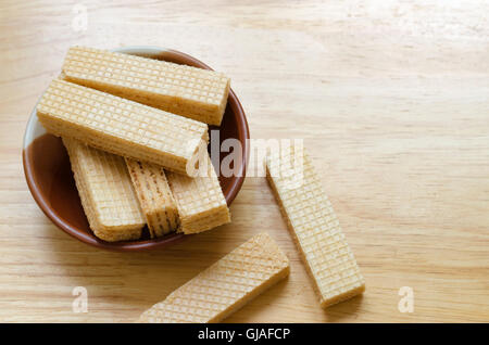 Vaniglia latte wafer è facile snack per i vostri momenti di relax. Foto Stock