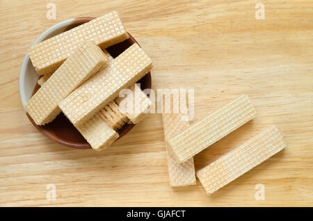 Vaniglia latte wafer è facile snack per i vostri momenti di relax. Foto Stock