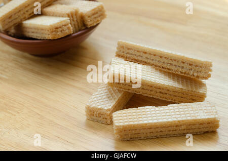 Vaniglia latte wafer è facile snack per i vostri momenti di relax. Foto Stock