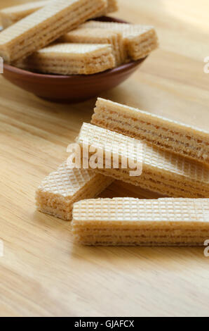 Vaniglia latte wafer è facile snack per i vostri momenti di relax. Foto Stock