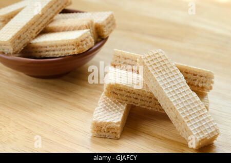 Vaniglia latte wafer è facile snack per i vostri momenti di relax. Foto Stock