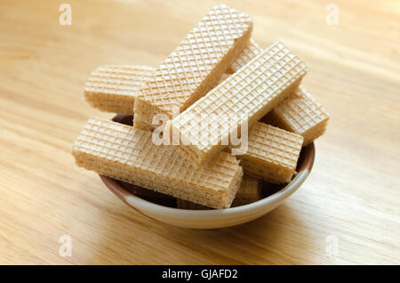 Vaniglia latte wafer è facile snack per i vostri momenti di relax. Foto Stock