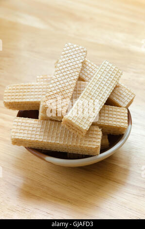 Vaniglia latte wafer è facile snack per i vostri momenti di relax. Foto Stock