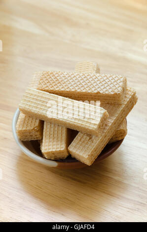 Vaniglia latte wafer è facile snack per i vostri momenti di relax. Foto Stock