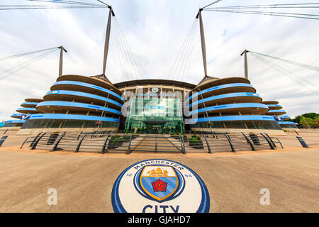 Etihad Stadium è a casa per il Manchester City English Premier League football club, uno dei più grandi club in Inghilterra.