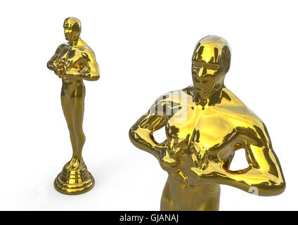 3D Render Image che rappresenta un golden awards Foto Stock