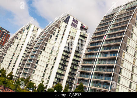 Moderni appartamenti Salford Quays Foto Stock