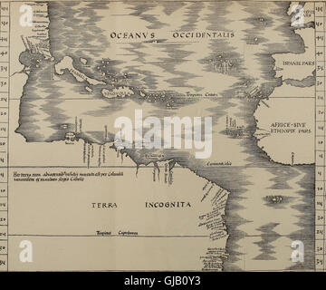 Questo lavoro ristampa e traduce la famosa lettera scritta da Cristoforo Colombo a Luis de Sant'Angel nel 1493. Discute la scoperta di Colombo del nuovo mondo e dei suoi successivi successi. Foto Stock