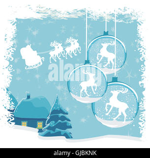 Paesaggio Astratto con case e Santa Foto Stock