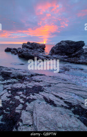 Sunrise over Hannafore in Oriente Cornovaglia Foto Stock