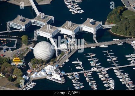 Veduta aerea di Ontario Place a Toronto in Canada. Foto Stock