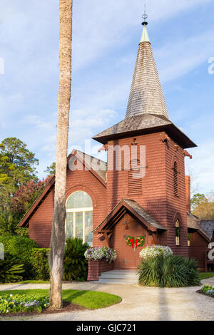 La fede della Chiesa Cappella, Jekyll Island Historic District, Georgia Foto Stock