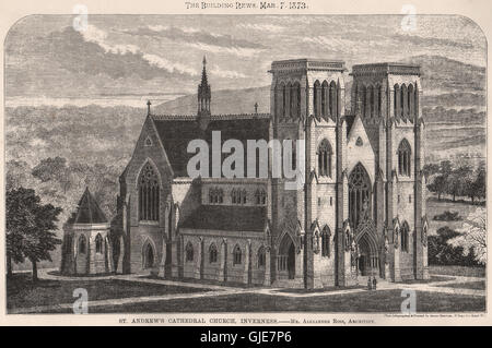 Sant'Andrea Chiesa cattedrale, Inverness; Alexander Ross Archt. La Scozia, 1873 Foto Stock