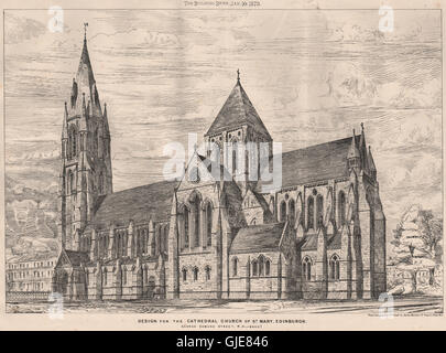 Chiesa cattedrale di Santa Maria, Edimburgo, Geroge Edmund Street, Archt., 1873 Foto Stock