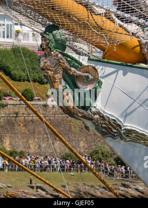 Il Polena della fregata messicano a Cuauhtémoc. Foto Stock