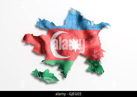 3D rendering di Azerbaigian mappa e flag Foto Stock