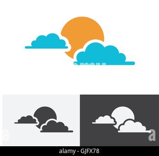 Sun cloud logo vettore astratto illustrazione design Illustrazione Vettoriale