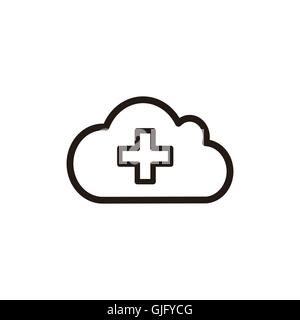 Medical cloud thin line icona isolato su sfondo beige Illustrazione Vettoriale