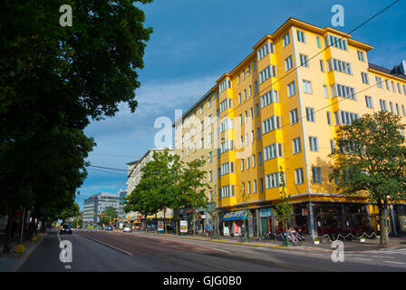 Helsinginkatu, Kallio, Helsinki, Finlandia Foto Stock