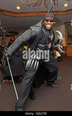 Penn Plaza di New York. Il 3 aprile 2016. Non vorrei pasticcio questo ragazzo dalla pala presso la Grande Mela Comic Con. © Veronica Bruno / Alamy Foto Stock