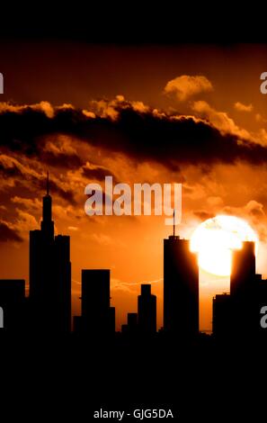 Silhouette di Francoforte Foto Stock