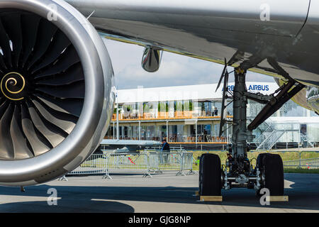 Motore Turbofan dei nuovi aerei Airbus A350-900 XWB. Foto Stock