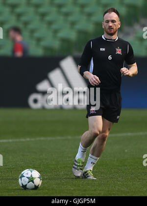 La Dundalk Stephen O'Donnell durante una sessione di formazione presso la Aviva Stadium di Dublino. Foto Stock