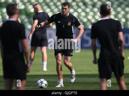 Dundalk Brian Gartland durante una sessione di formazione presso la Aviva Stadium di Dublino. Foto Stock