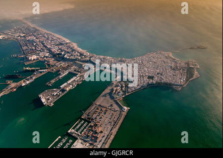 Vista aerea, Cadiz, regione dell'Andalusia, Spagna, Europa Foto Stock
