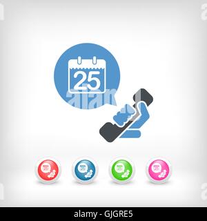 Chiamata telefonica per concordare data Illustrazione Vettoriale