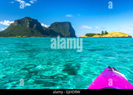 Kayak su LAGUNA, Isola di Lord Howe, Nuovo Galles del Sud, Australia Foto Stock