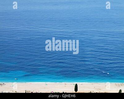 Veduta aerea di una spiaggia, Dhermi, Albania Foto Stock