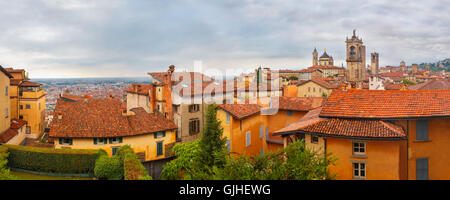 Città alta città alta di Bergamo, Lombardia, Italia Foto Stock