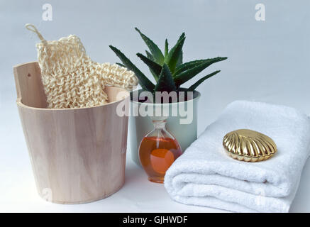 Kur-brutto set con aloe vera Foto Stock