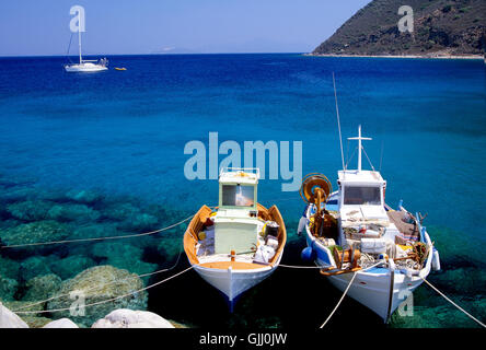 Grecia La pesca in barca Foto Stock