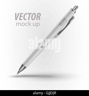 Penna, Matita, marker di Corporate Identity e Branding i modelli. Illustrazione isolati su sfondo bianco. Mock up Modello pronto per il tuo design. Vettore Illustrazione Vettoriale