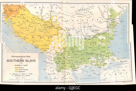 BASA 176K 2 804 87 etnografiche mappa degli slavi del sud, 1913 Foto Stock