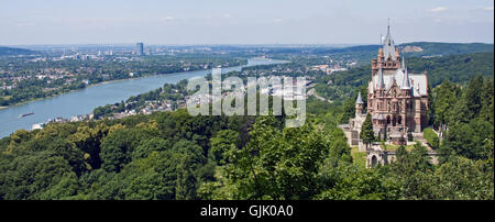 Vista da drachenfels Foto Stock