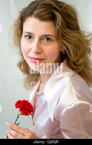 Donna ridere risate Foto Stock