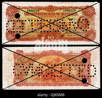 AUS 14 Commonwealth Bank of Australia 10 libbre (1925) Foto Stock