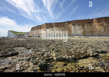 Chalk scogliere a speranza Gap, vicino a Seaford, East Sussex, nel South Downs National Park Foto Stock