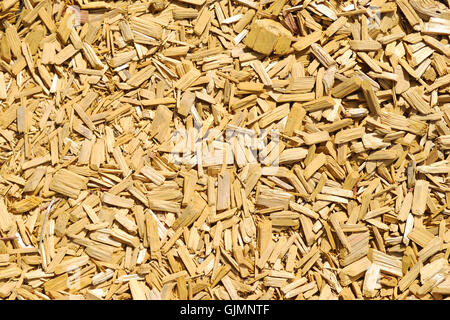 Trucioli di legno vicino Foto Stock