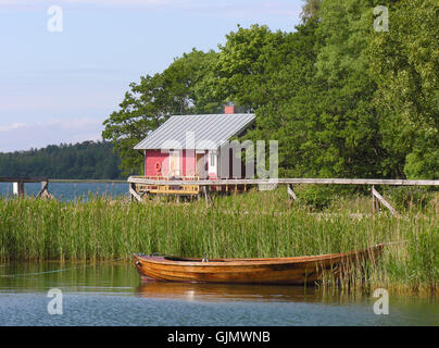 Reed framehouse svezia Foto Stock