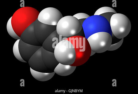(R) fenilefrina molecola spacefill Foto Stock
