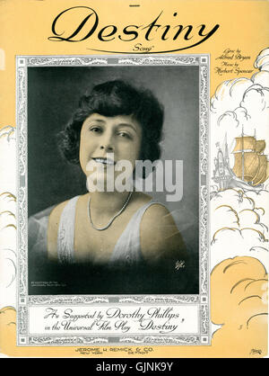 Il foglio di copertura di musica destino SONG (1919) Foto Stock
